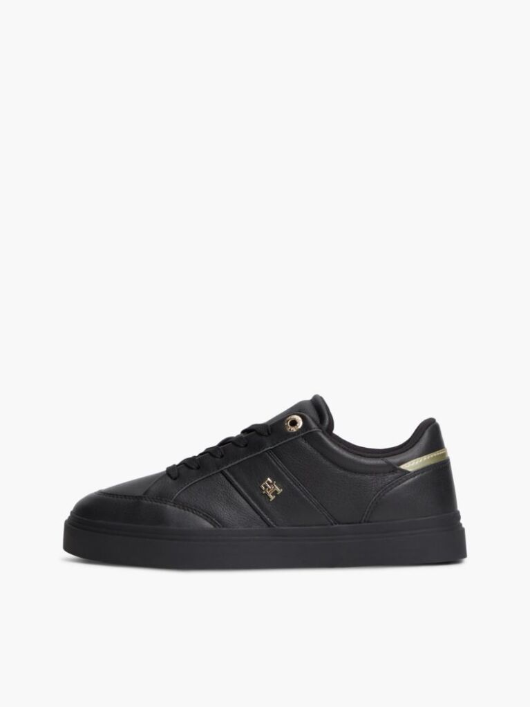Μαύρο Δερμάτινα Sneakers Με Ανάγλυφο Φινίρισμα  Γυναίκες