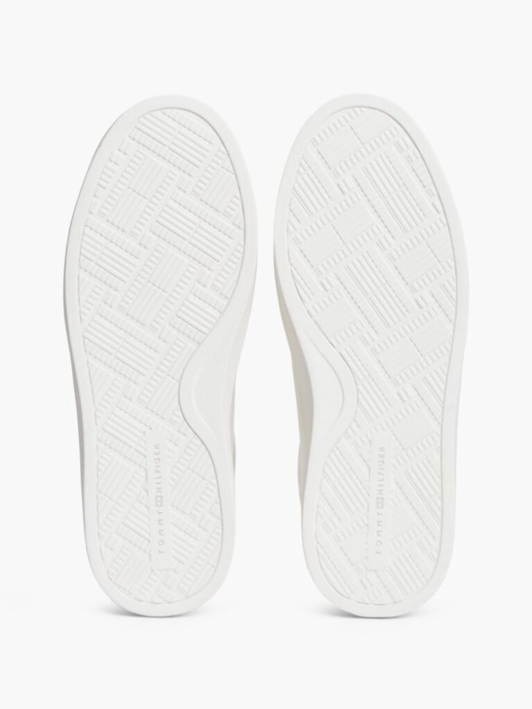 Beige Pebble Grain Leather Cupsole Sneakers  Women