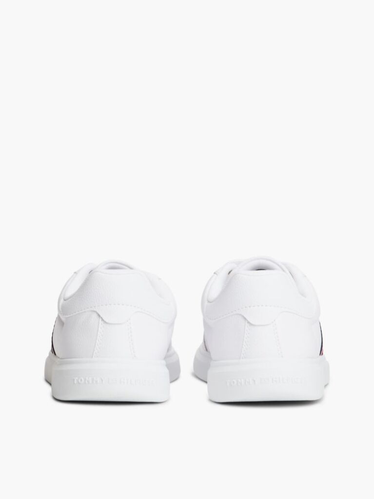 Άσπρο Δερμάτινα Sneakers Με Global Ριγέ Λεπτομέρεια  Γυναίκες