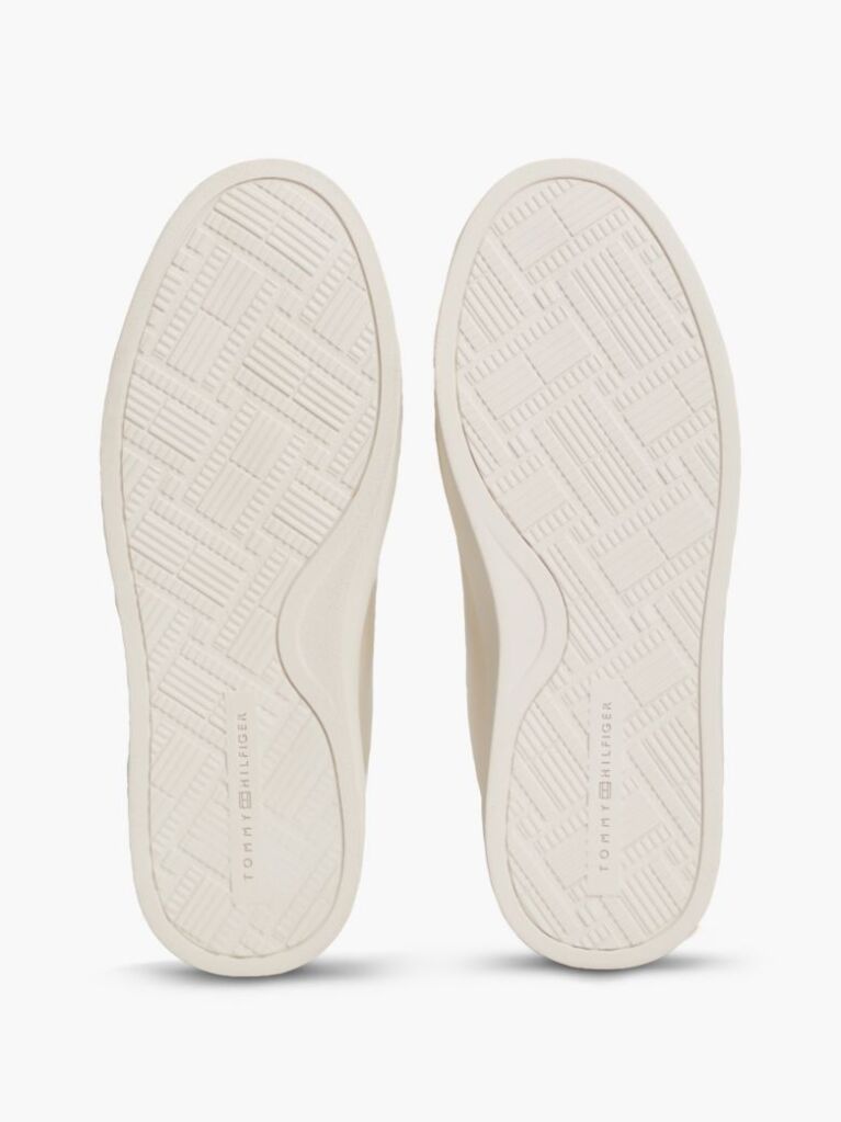 Beige TH Monogram Leather Cupsole Sneakers  Women
