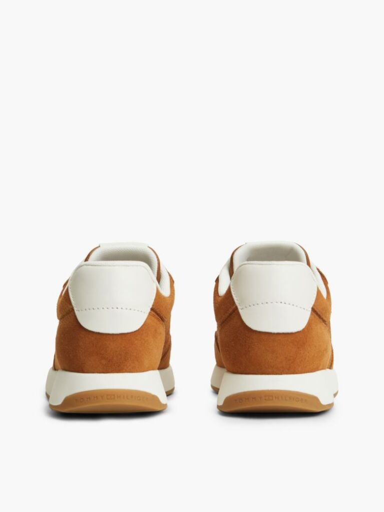 Brown TH Monogram Plaque Suede Sneakers  Women