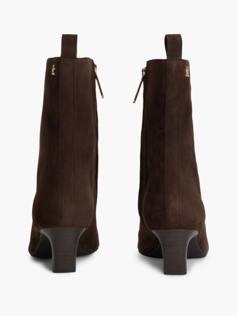 Brown Kitten Heel Suede Ankle Boots  Women