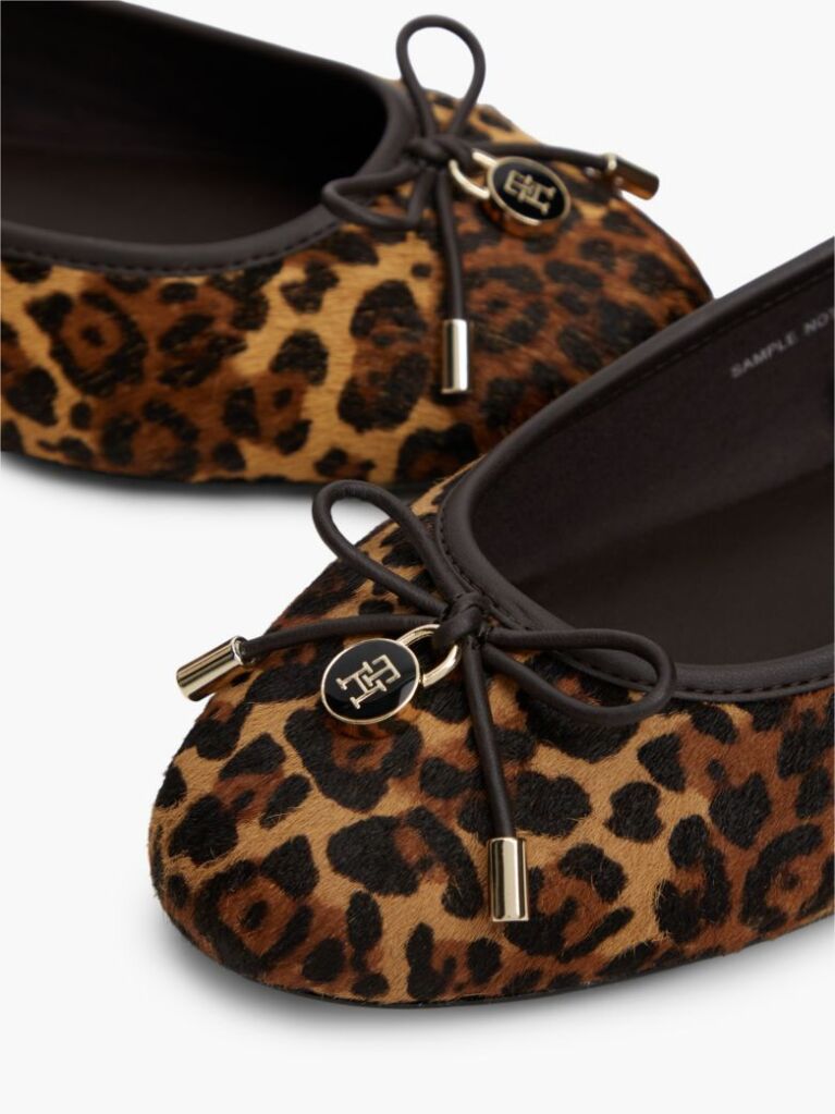 Multi Cheetah Print Charm Leather Ballerinas  Women