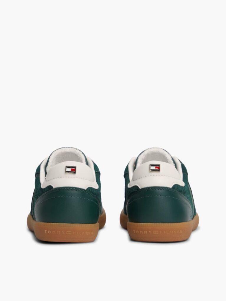 Πράσινο Δερμάτινα Sneakers Με Ανάγλυφο Σχέδιο TH Monogram   Γυναίκες