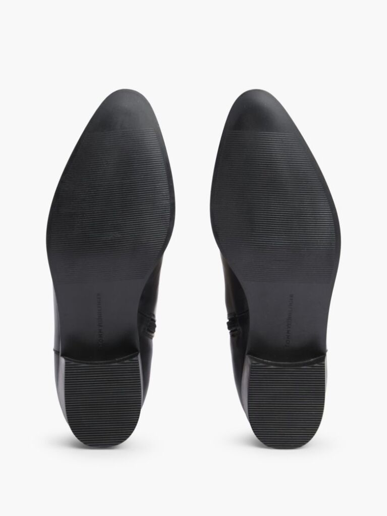Black Leather Zip-Up Ankle Boots  Women