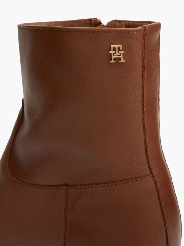 Brown Leather Zip-Up Ankle Boots  Women