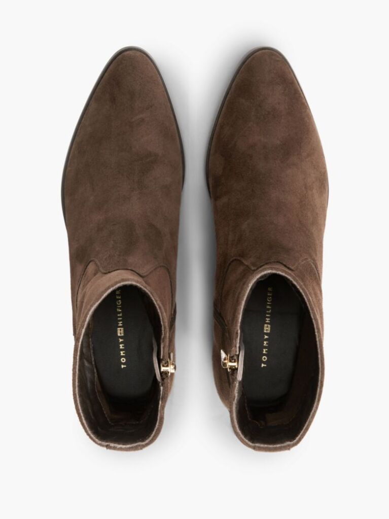 Brown Suede Zip-Up Ankle Boots  Women