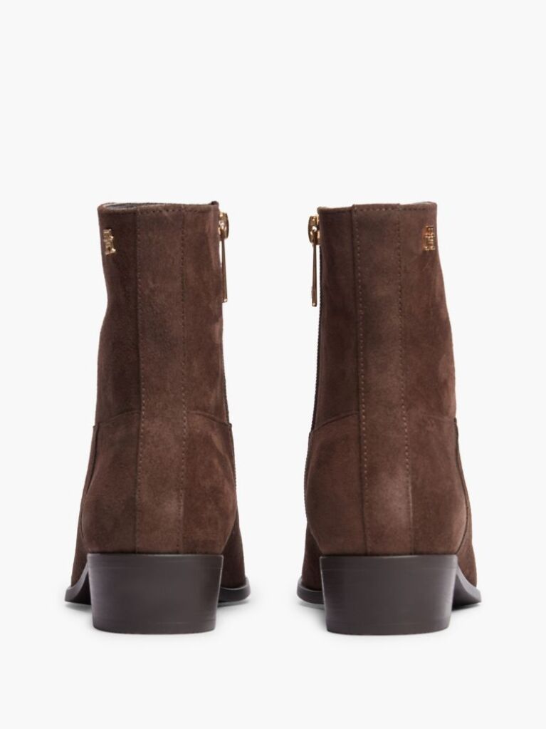 Brown Suede Zip-Up Ankle Boots  Women