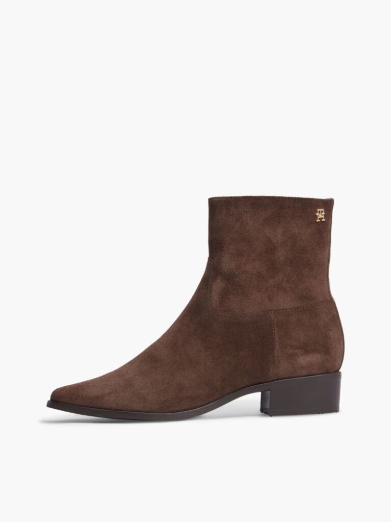 Brown Suede Zip-Up Ankle Boots  Women