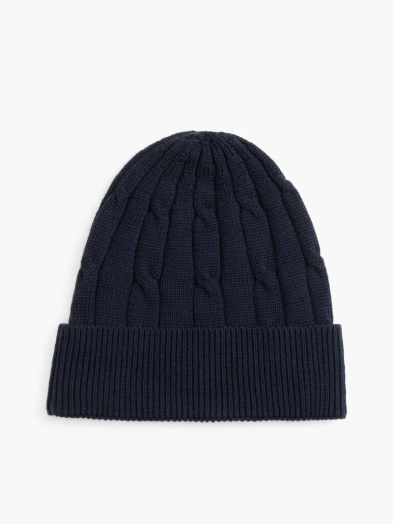 Blue Kids' Flag Embroidery Cable Knit Beanie  Kids Unisex