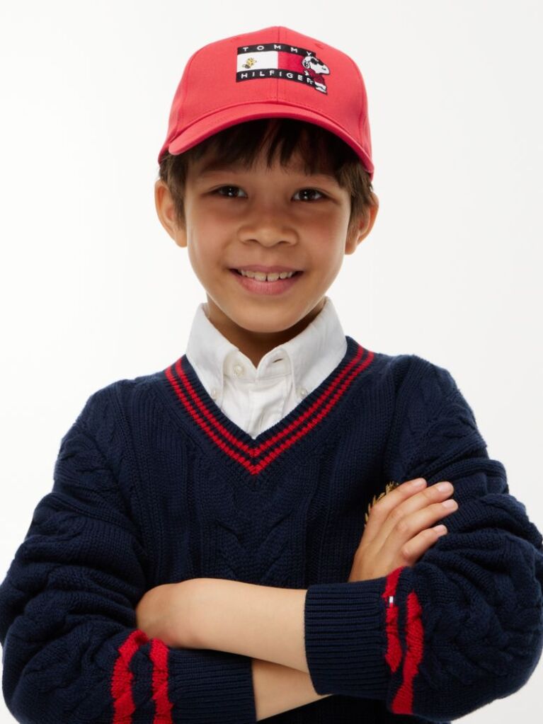 Red Kids' Peanuts® Flag Logo Baseball Cap  Kids Unisex