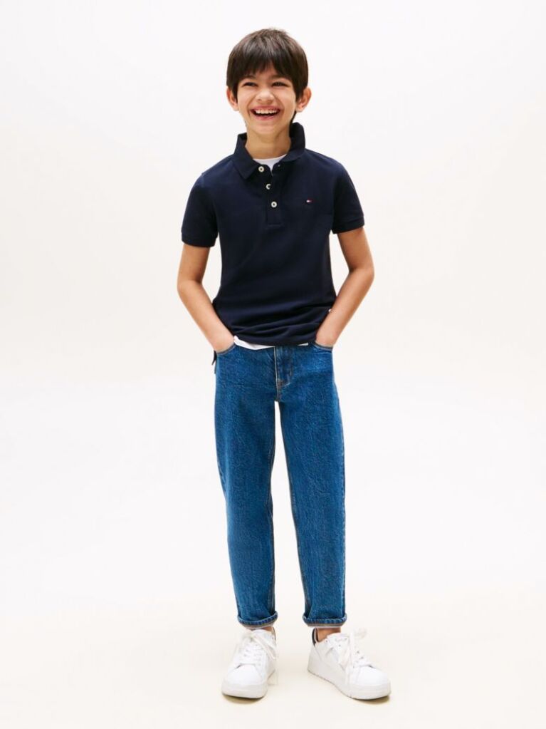 Μπλε Μπλούζα Πόλο Από Οργανικό Βαμβάκι  Αγόρια