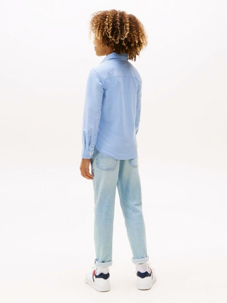 Blue Stretch Oxford Cotton Shirt  Boys