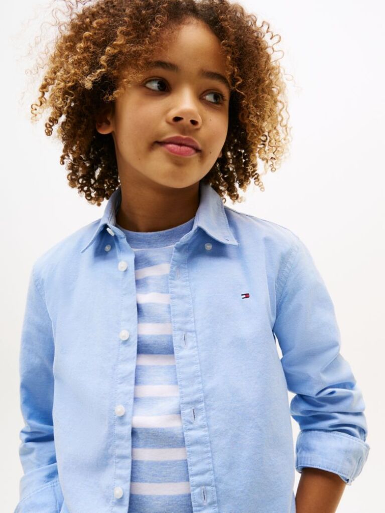 Blue Stretch Oxford Cotton Shirt  Boys