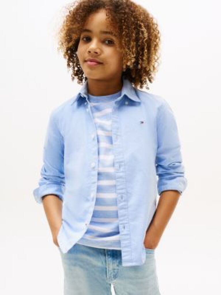 Blue Stretch Oxford Cotton Shirt  Boys