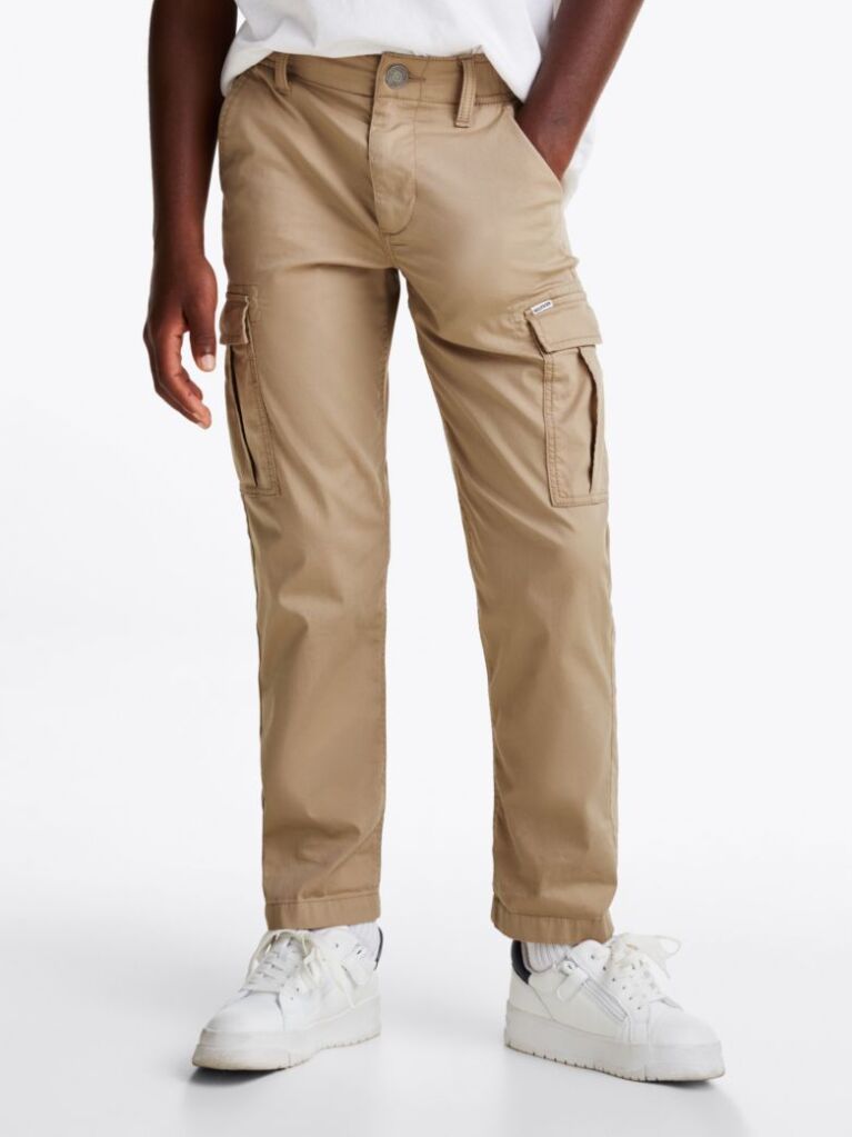 Beige Woven Cargo Trousers  Boys