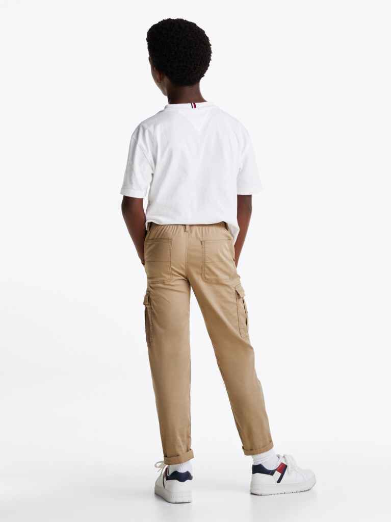 Beige Woven Cargo Trousers  Boys