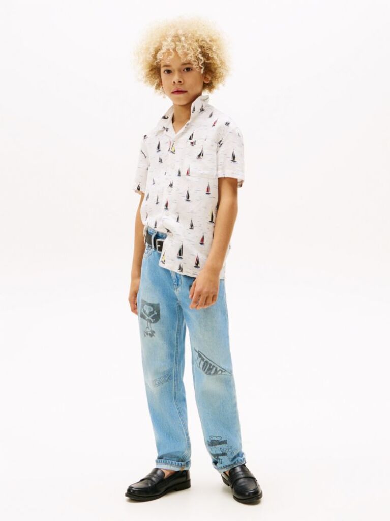 Multi Print Woven Short Sleeve Shirt  Boys