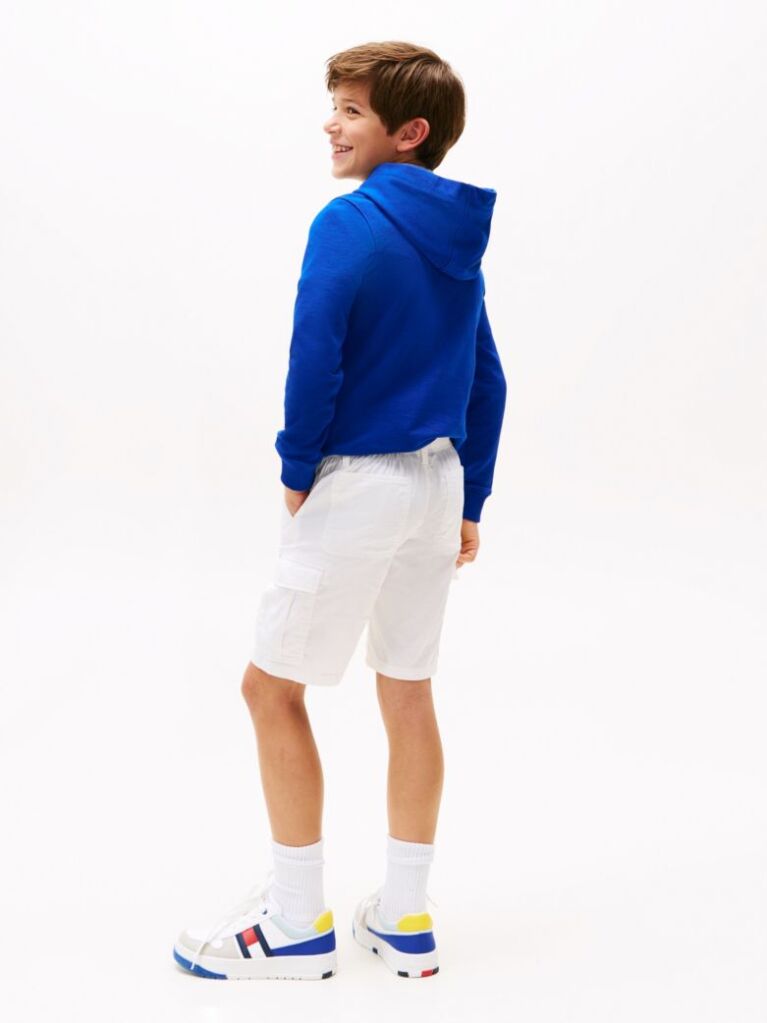 White Woven Cargo Shorts  Boys