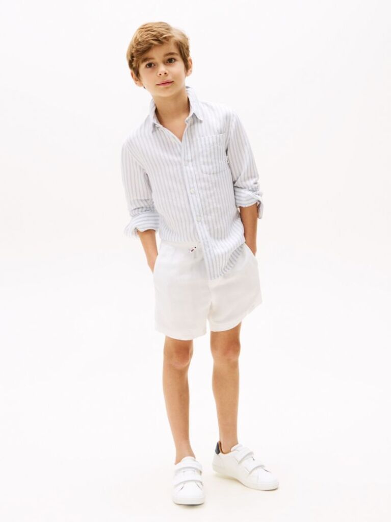 Multi Striped Linen Blend Shirt  Boys