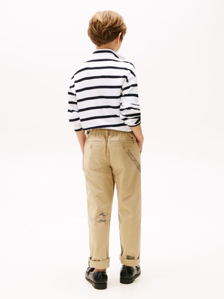 Beige Print Chinos  Boys