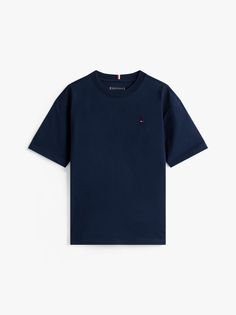 Μπλε T-Shirt Με Κεντητή Σημαία Και Κανονική Λαιμόκοψη  Αγόρια