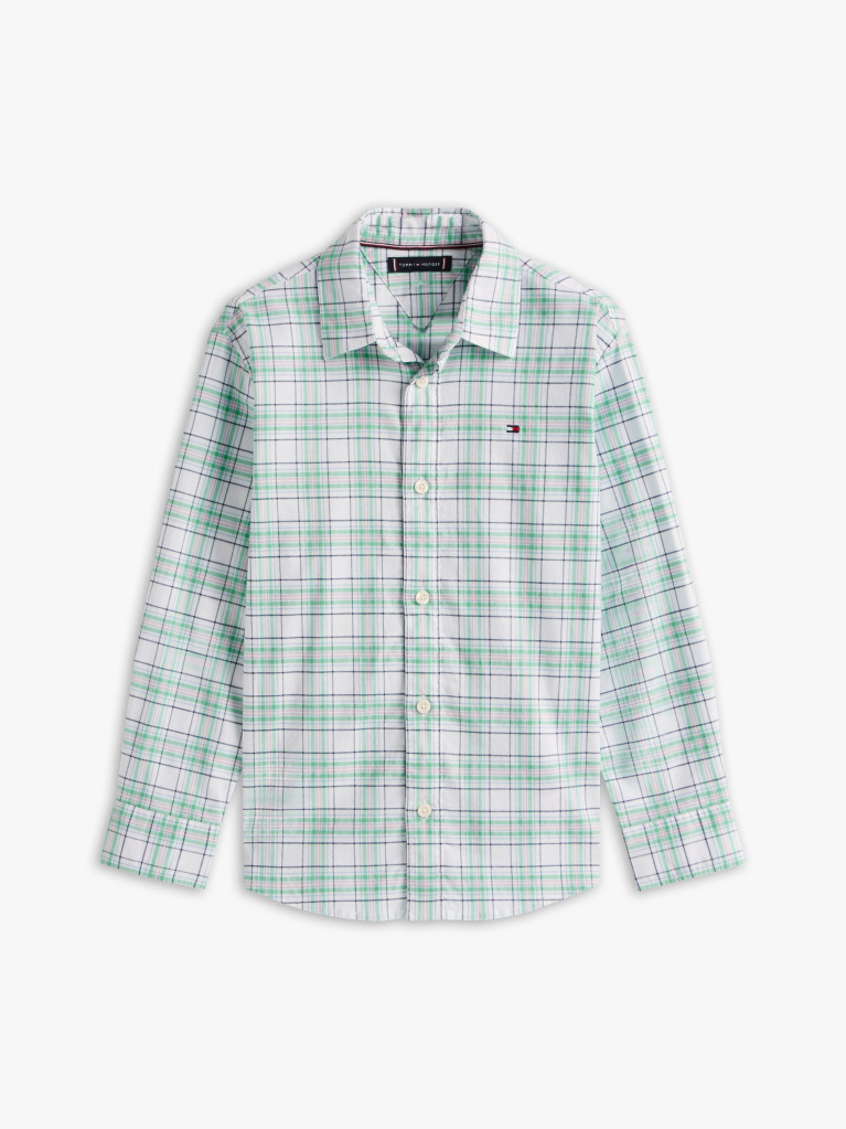 Multi Flag Embroidery Check Shirt  Boys