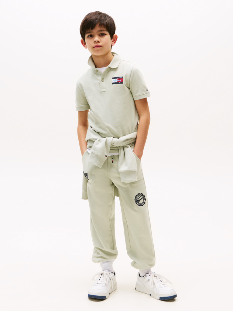 Green Signature Logo Regular Fit Polo Shirt  Boys