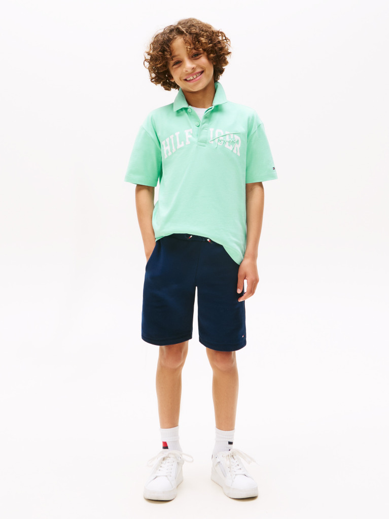 Green Mixed Logo Regular Fit Polo Shirt  Boys