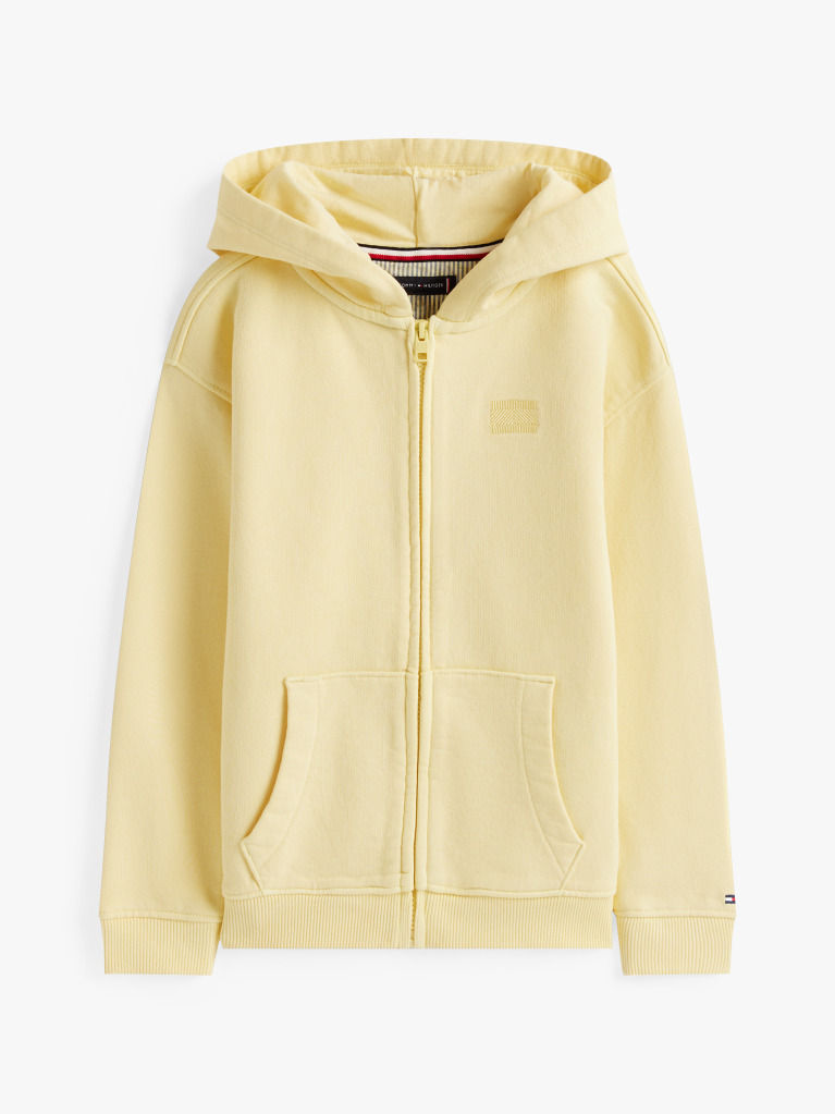 Yellow Tonal Flag Embroidery Zip-Thru Hoody  Boys