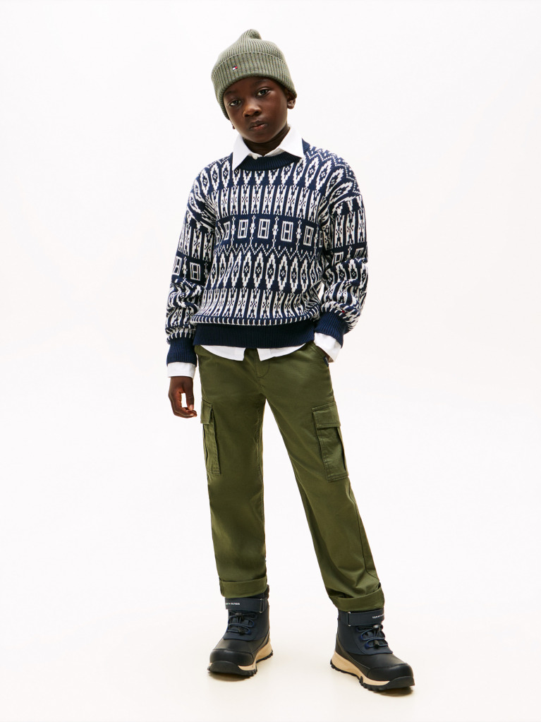 Multi Fair Isle Crew Neck Jumper  Boys
