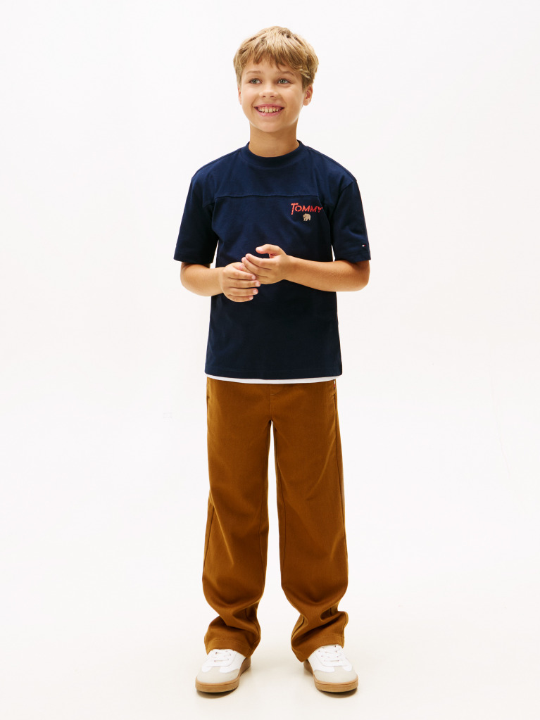 Blue Seasonal Texture Print Short Sleeve Tee  Boys