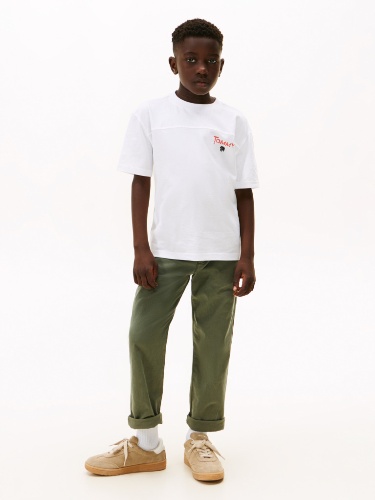 White Seasonal Texture Print Short Sleeve Tee  Boys