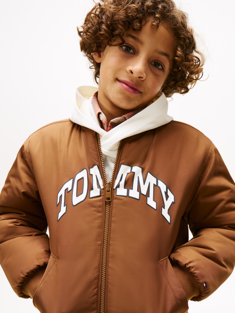 Brown Varsity Reversible Relaxed Bomber Jacket  Boys
