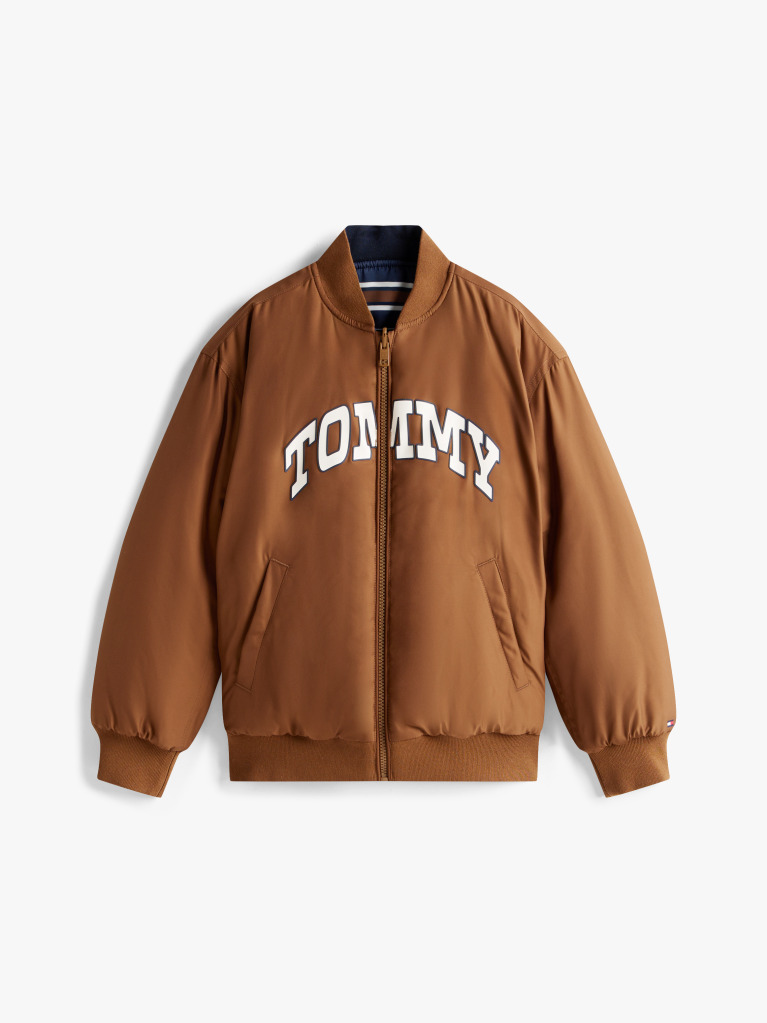 Brown Varsity Reversible Relaxed Bomber Jacket  Boys