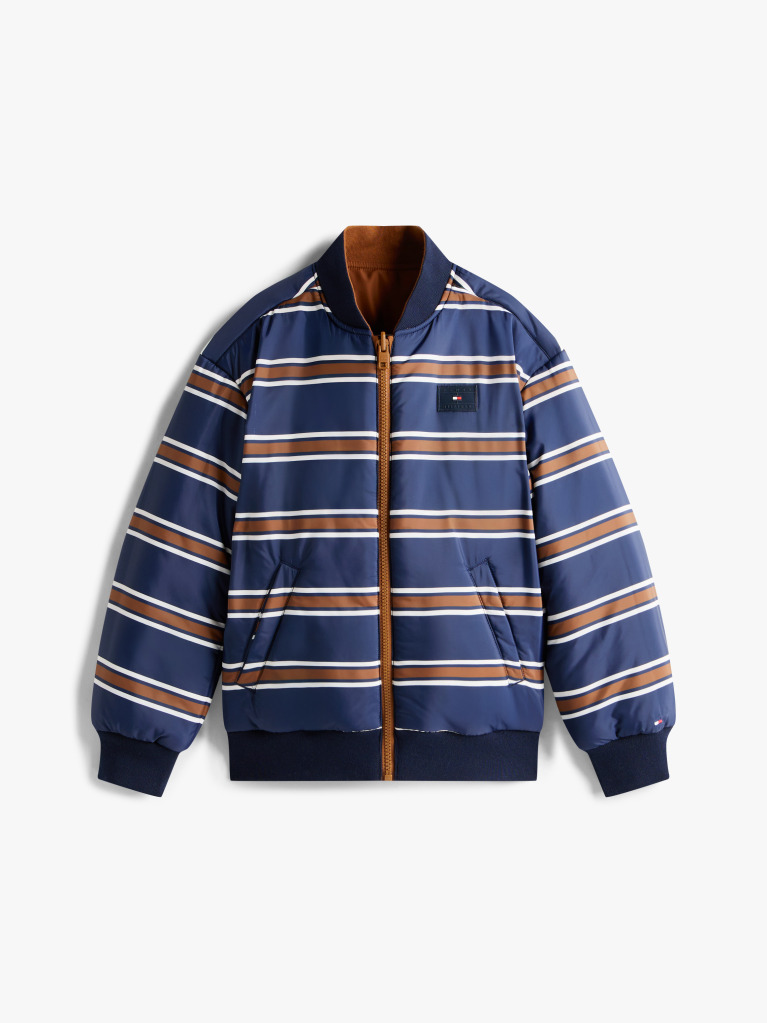 Brown Varsity Reversible Relaxed Bomber Jacket  Boys