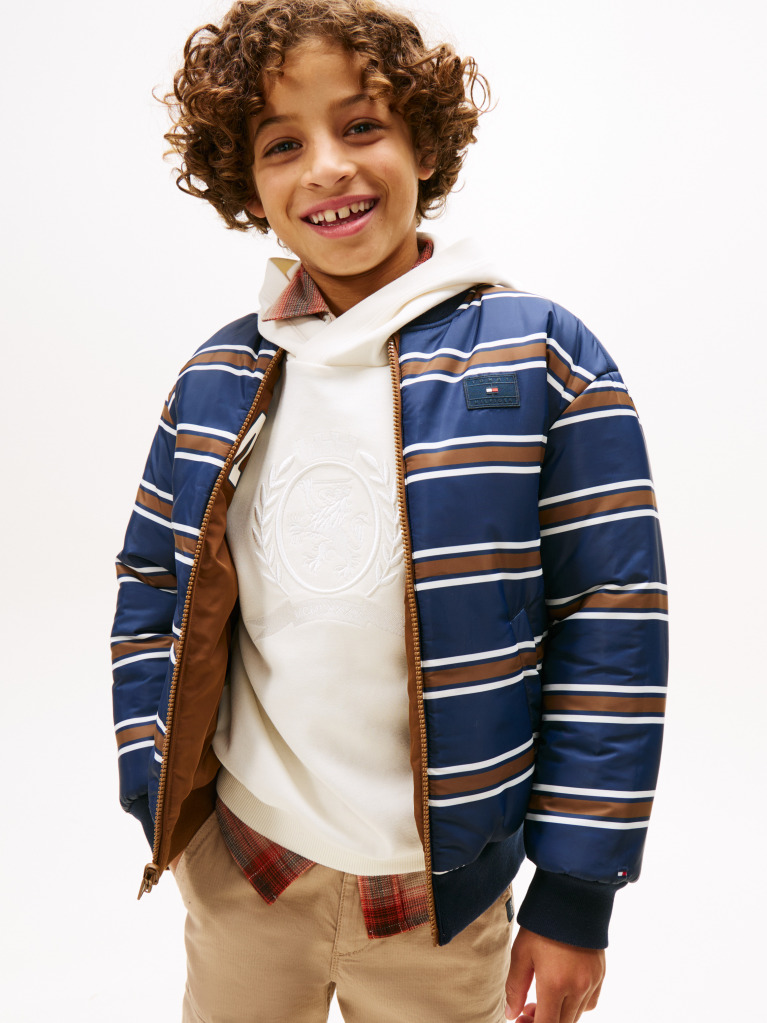 Brown Varsity Reversible Relaxed Bomber Jacket  Boys