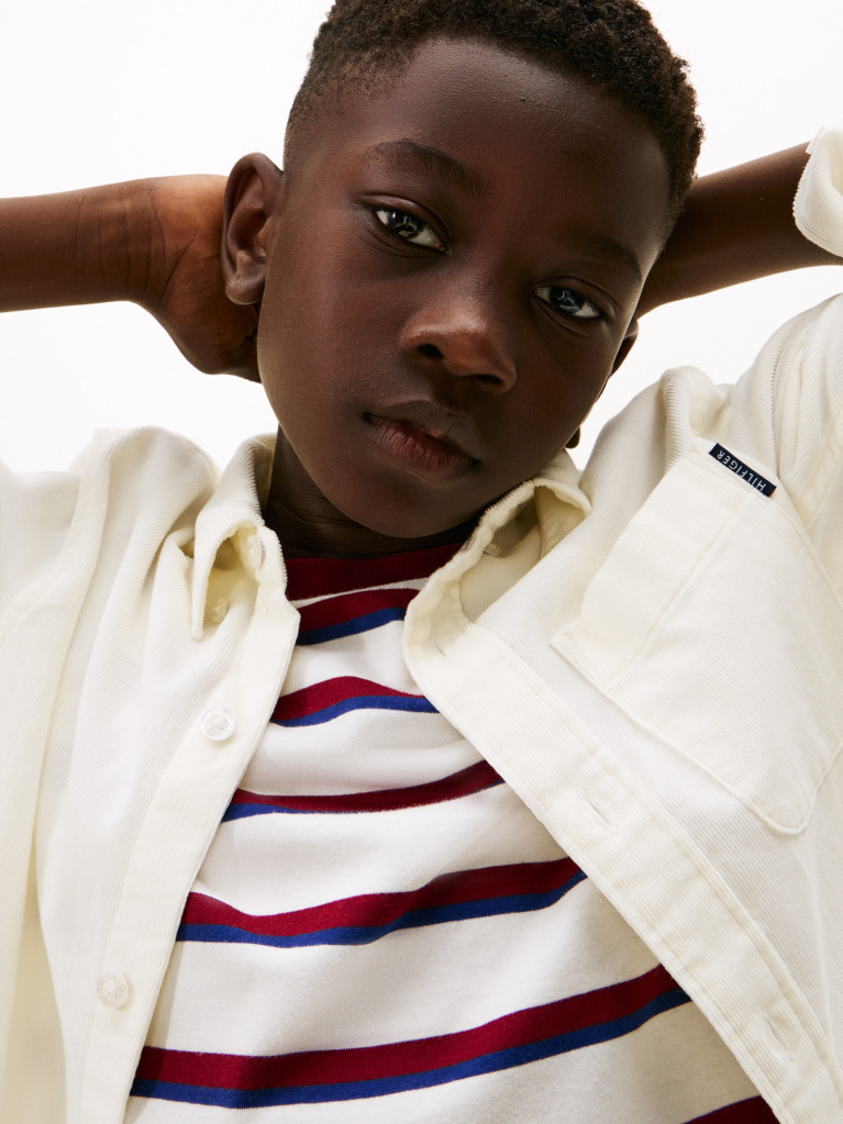 Beige Regular Fit Corduroy Shirt  Boys