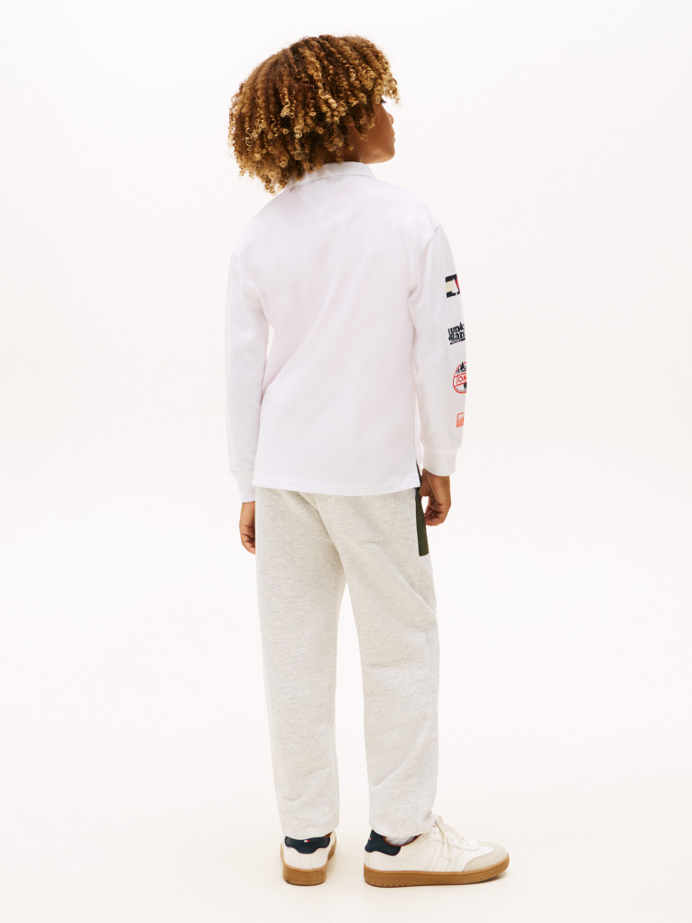 White Camp Tommy Multi Print Long Sleeve Polo  Boys