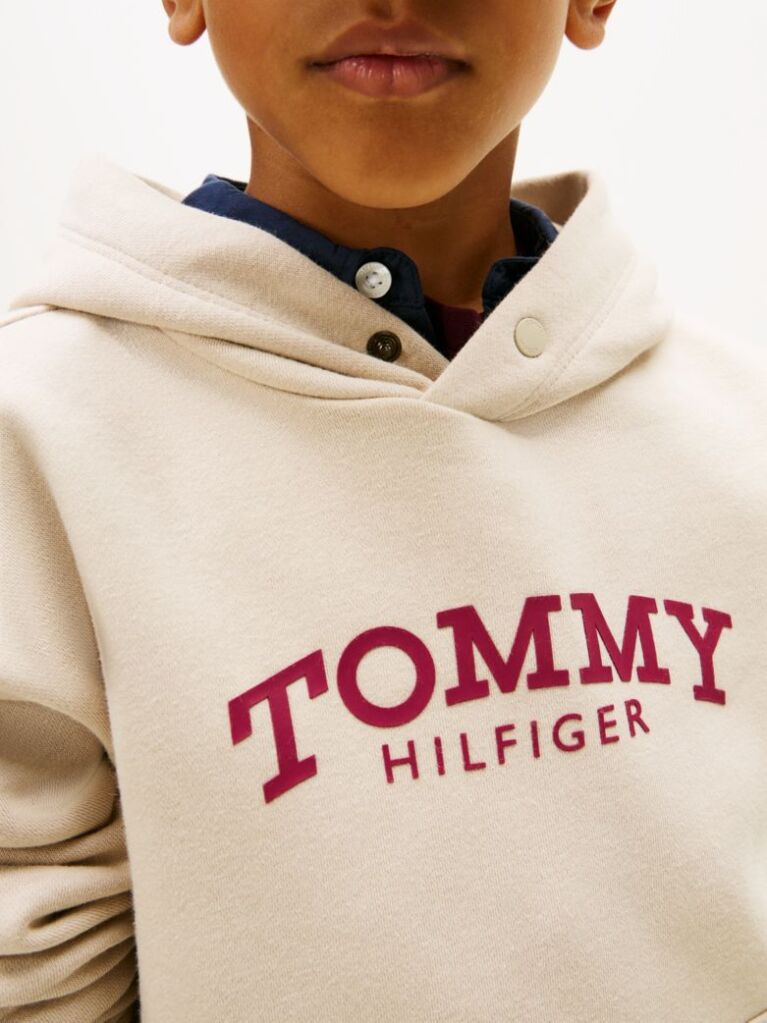 Μπεζ Φλις Hoody Με Λογότυπο  Αγόρια