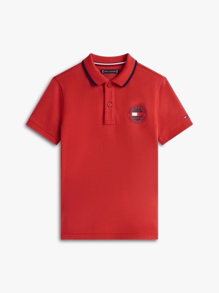 Red Graphic Polo Knit Polo Shirt  Boys