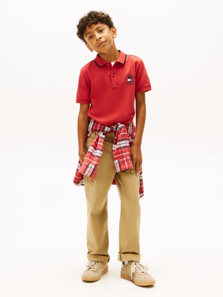 Red Graphic Polo Knit Polo Shirt  Boys
