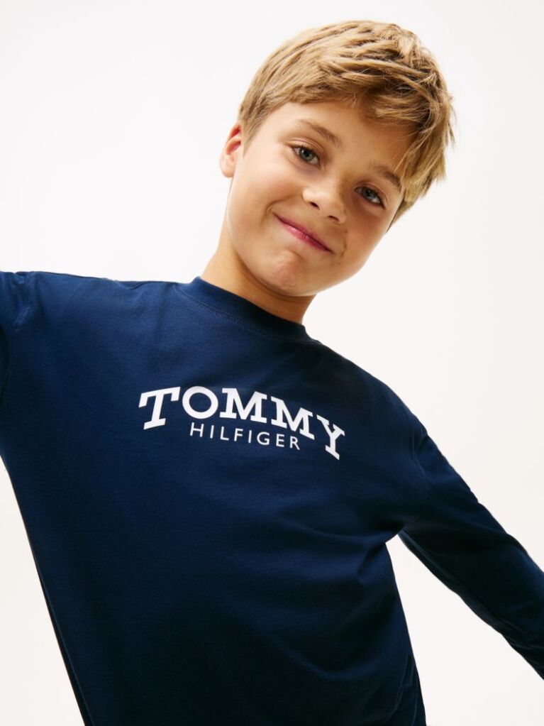 Blue Logo Print Long Sleeve T-Shirt  Boys