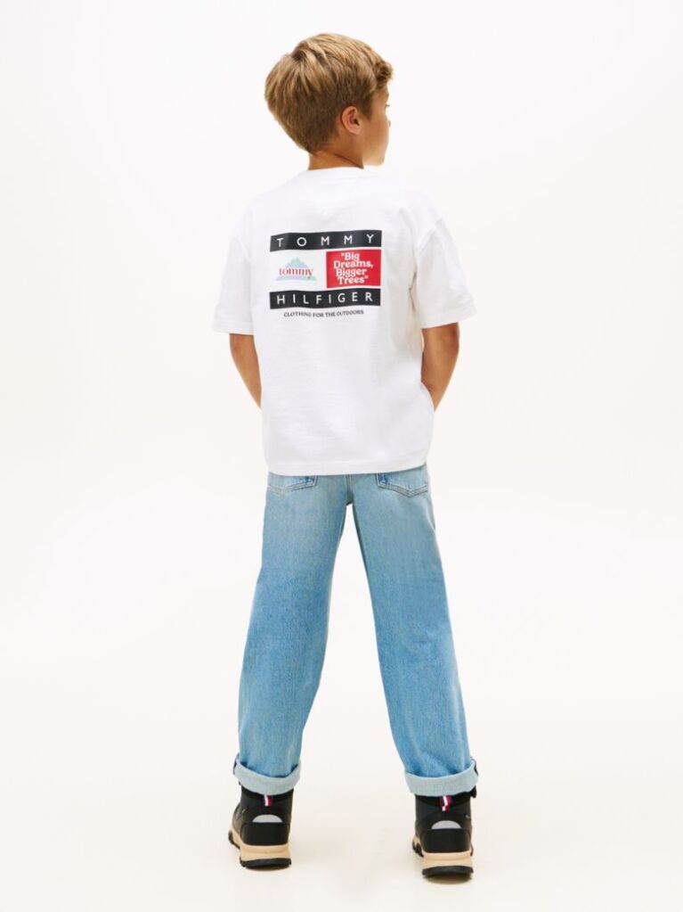 White Back Multi Logo Print Jersey T-Shirt  Boys