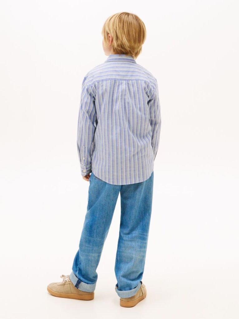 Blue Festive Regular Fit Stripe Oxford Shirt  Boys