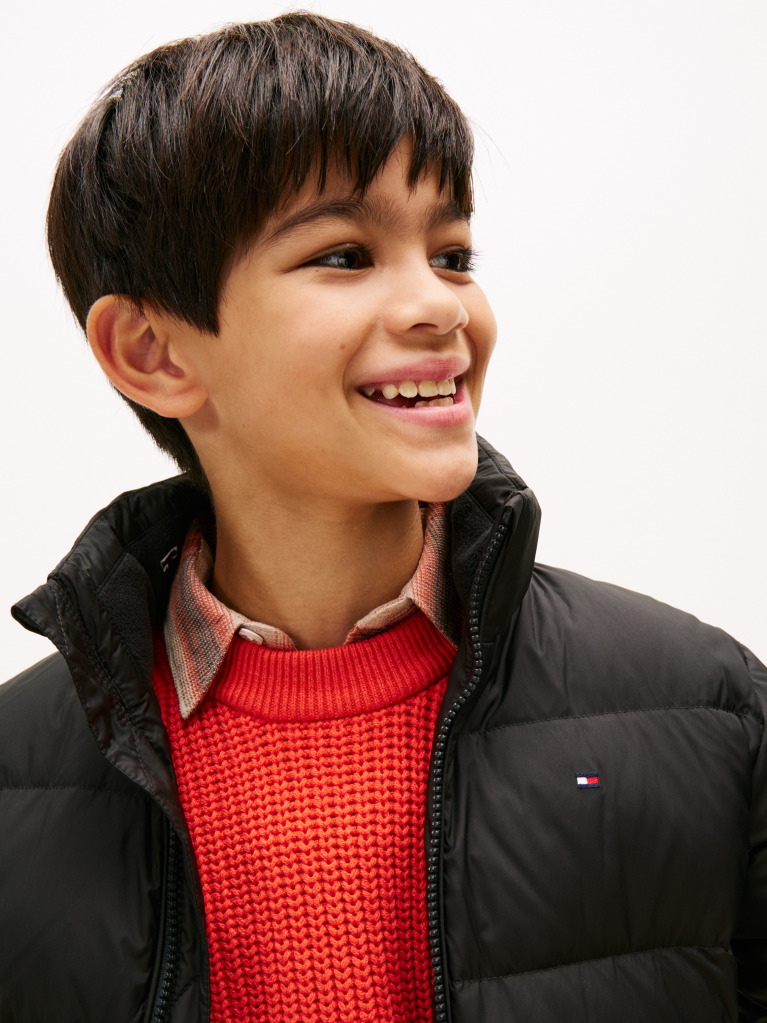 Black Essential Down Puffer Jacket  Boys