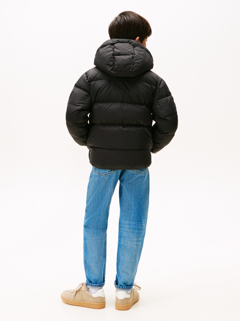 Black Essential Down Puffer Jacket  Boys