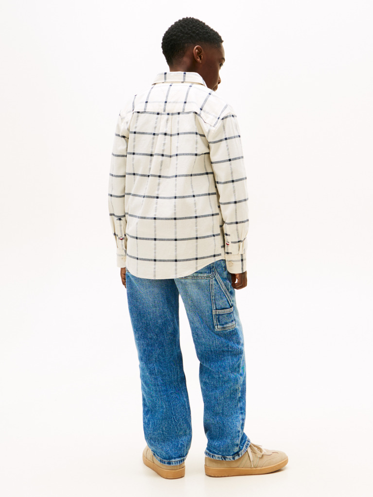 Multi Regular Fit Windowpane Check Shirt  Boys