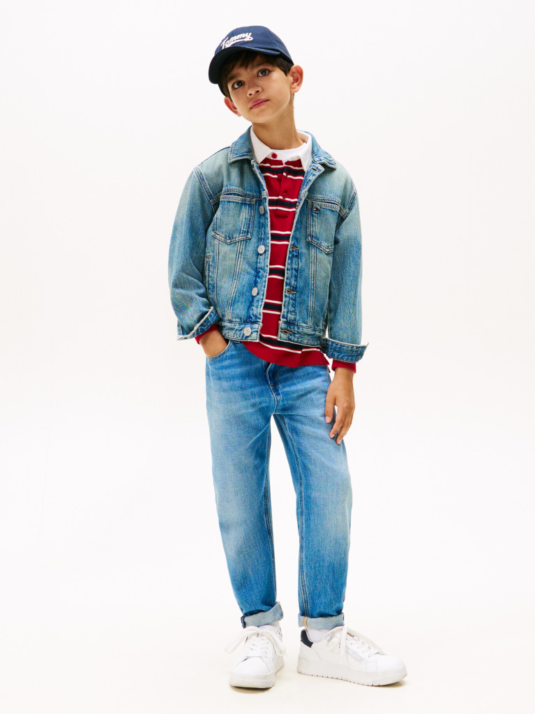 Blue Back Flag Logo Denim Trucker Jacket  Boys