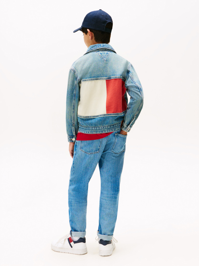 Blue Back Flag Logo Denim Trucker Jacket  Boys